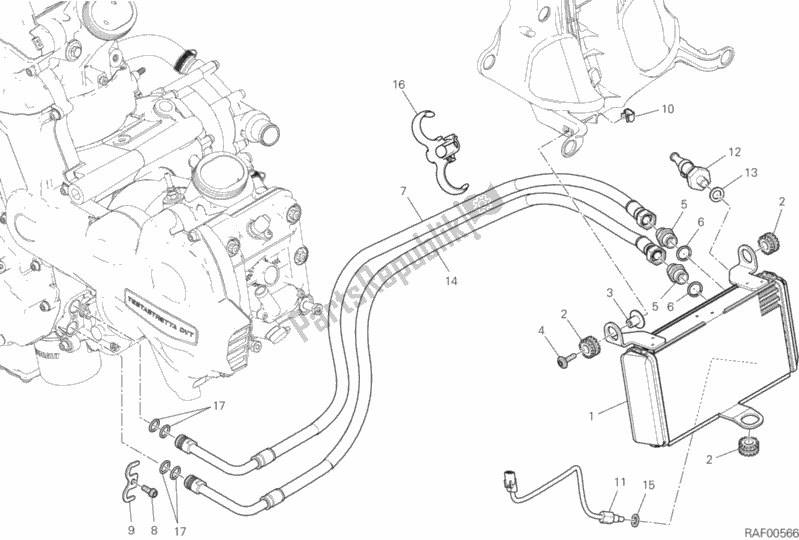 Todas as partes de Radiador De óleo do Ducati Multistrada 1200 Enduro 2018